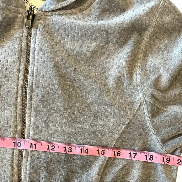 Women’s Coldwater Creek Zip Up Hoodie Gray Textured Size Medium NWT $59 - Picture 2 of 6